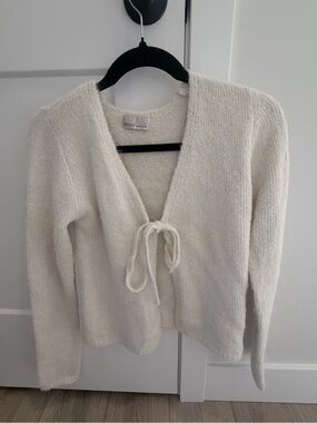 Bec & Bridge Cream Tie-Front Knit Cardigan
